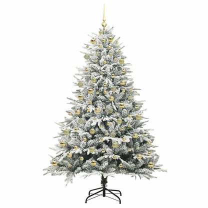 vidaXL Artificial Pre-lit Christmas Tree with Ball Set Green 210 cm