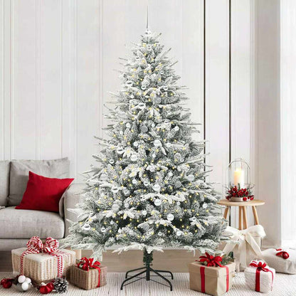 vidaXL Artificial Pre-lit Christmas Tree with Ball Set Green 210 cm
