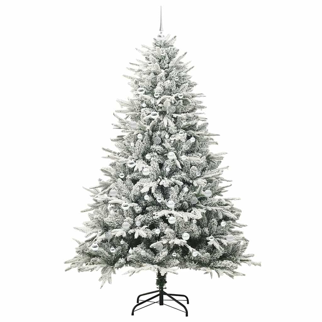 vidaXL Artificial Pre-lit Christmas Tree with Ball Set Green 210 cm