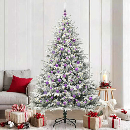 vidaXL Artificial Pre-lit Christmas Tree with Ball Set Green 210 cm