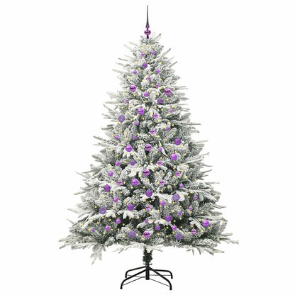 vidaXL Artificial Pre-lit Christmas Tree with Ball Set Green 210 cm