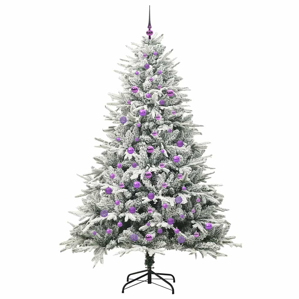 vidaXL Artificial Pre-lit Christmas Tree with Ball Set Green 210 cm