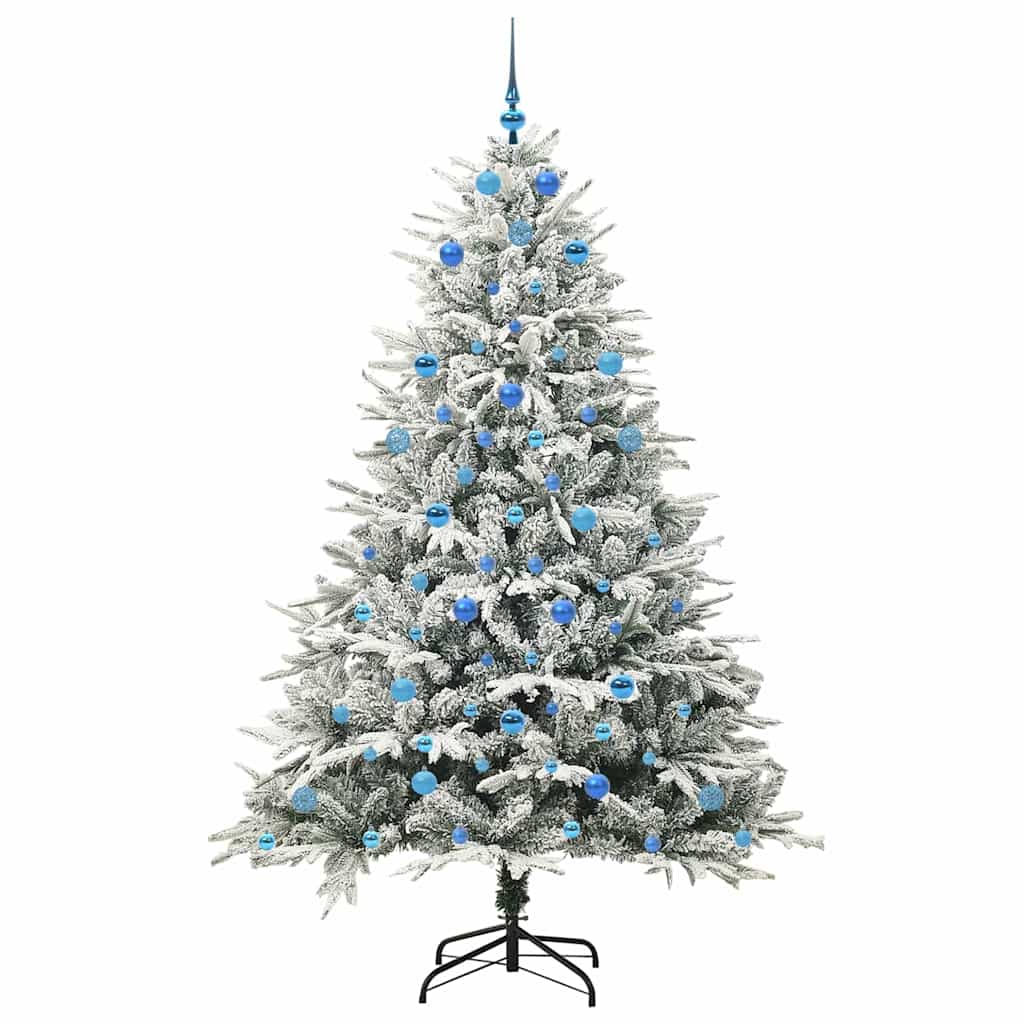 vidaXL Artificial Pre-lit Christmas Tree with Ball Set Green 210 cm