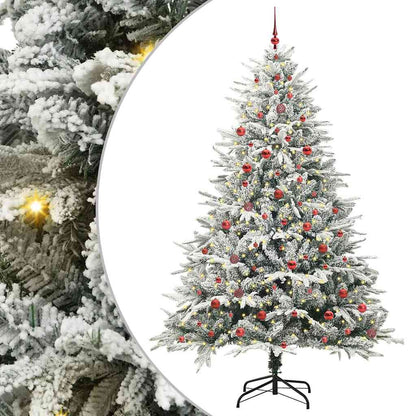 vidaXL Artificial Pre-lit Christmas Tree with Ball Set Green 240 cm