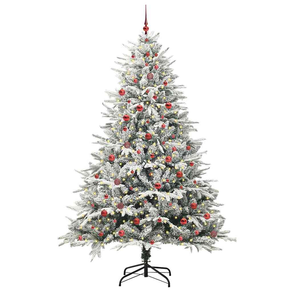 vidaXL Artificial Pre-lit Christmas Tree with Ball Set Green 240 cm