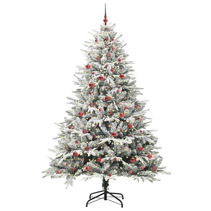 vidaXL Artificial Pre-lit Christmas Tree with Ball Set Green 240 cm