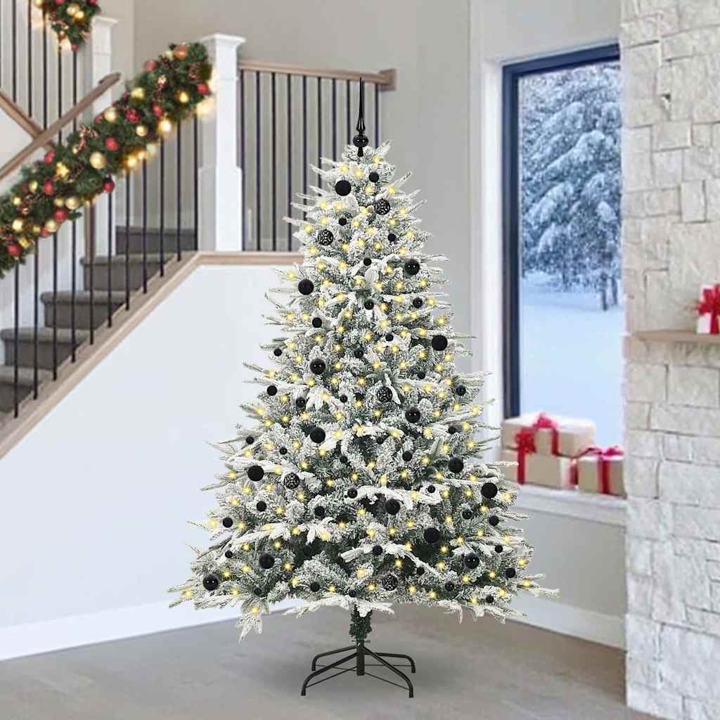 vidaXL Artificial Pre-lit Christmas Tree with Ball Set Green 240 cm