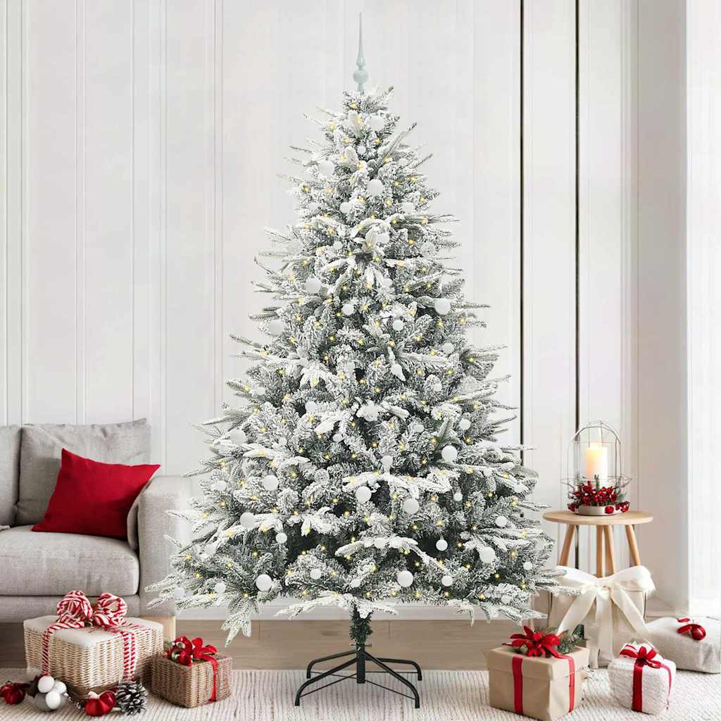 vidaXL Artificial Pre-lit Christmas Tree with Ball Set Green 240 cm