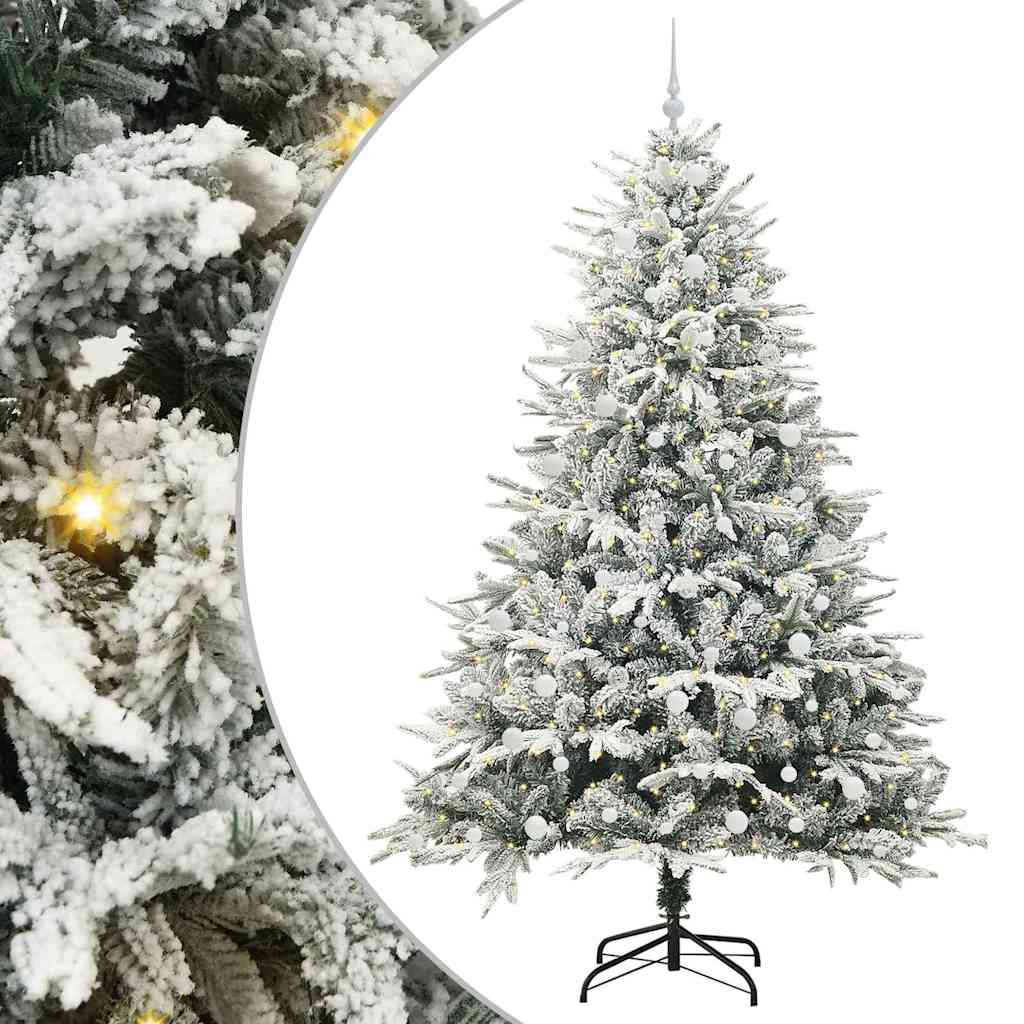 vidaXL Artificial Pre-lit Christmas Tree with Ball Set Green 240 cm