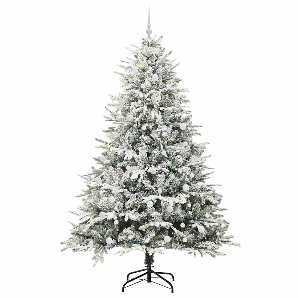 vidaXL Artificial Pre-lit Christmas Tree with Ball Set Green 240 cm
