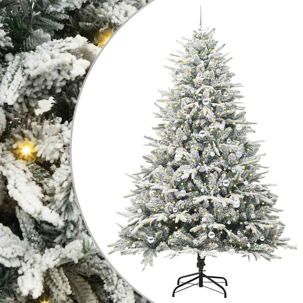 vidaXL Artificial Pre-lit Christmas Tree with Ball Set Green 240 cm