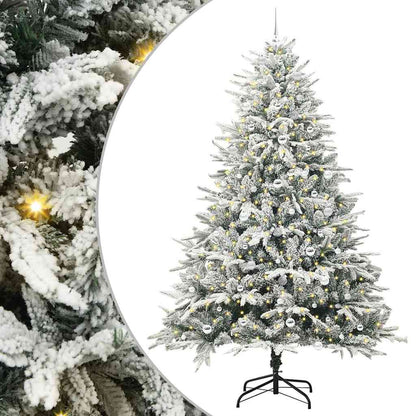 vidaXL Artificial Pre-lit Christmas Tree with Ball Set Green 240 cm