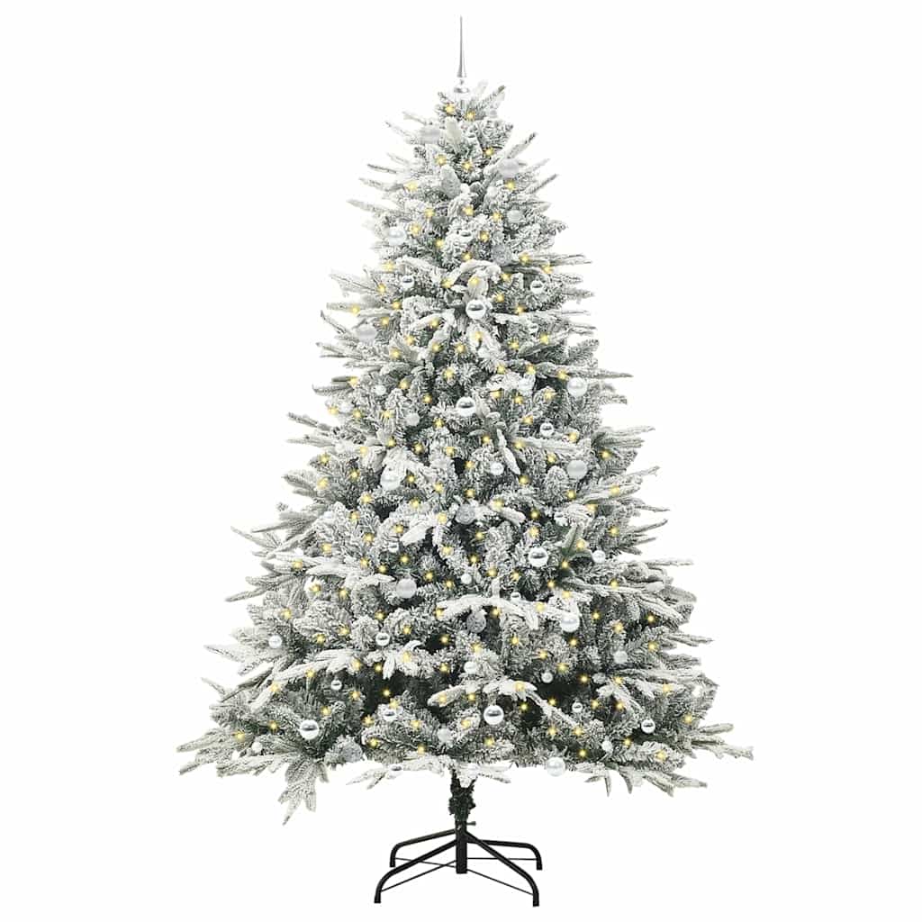 vidaXL Artificial Pre-lit Christmas Tree with Ball Set Green 240 cm