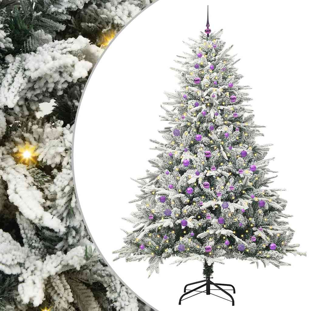 vidaXL Artificial Pre-lit Christmas Tree with Ball Set Green 240 cm
