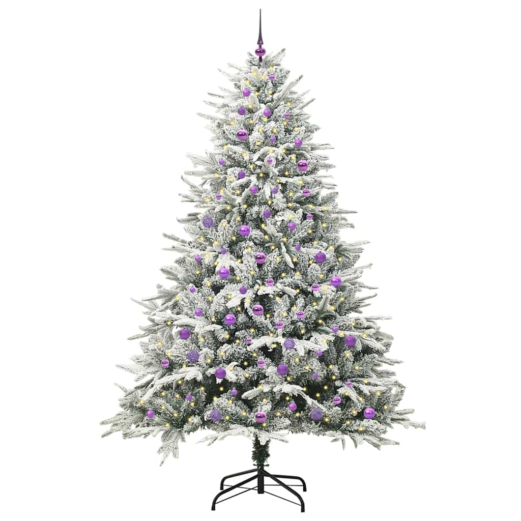 vidaXL Artificial Pre-lit Christmas Tree with Ball Set Green 240 cm