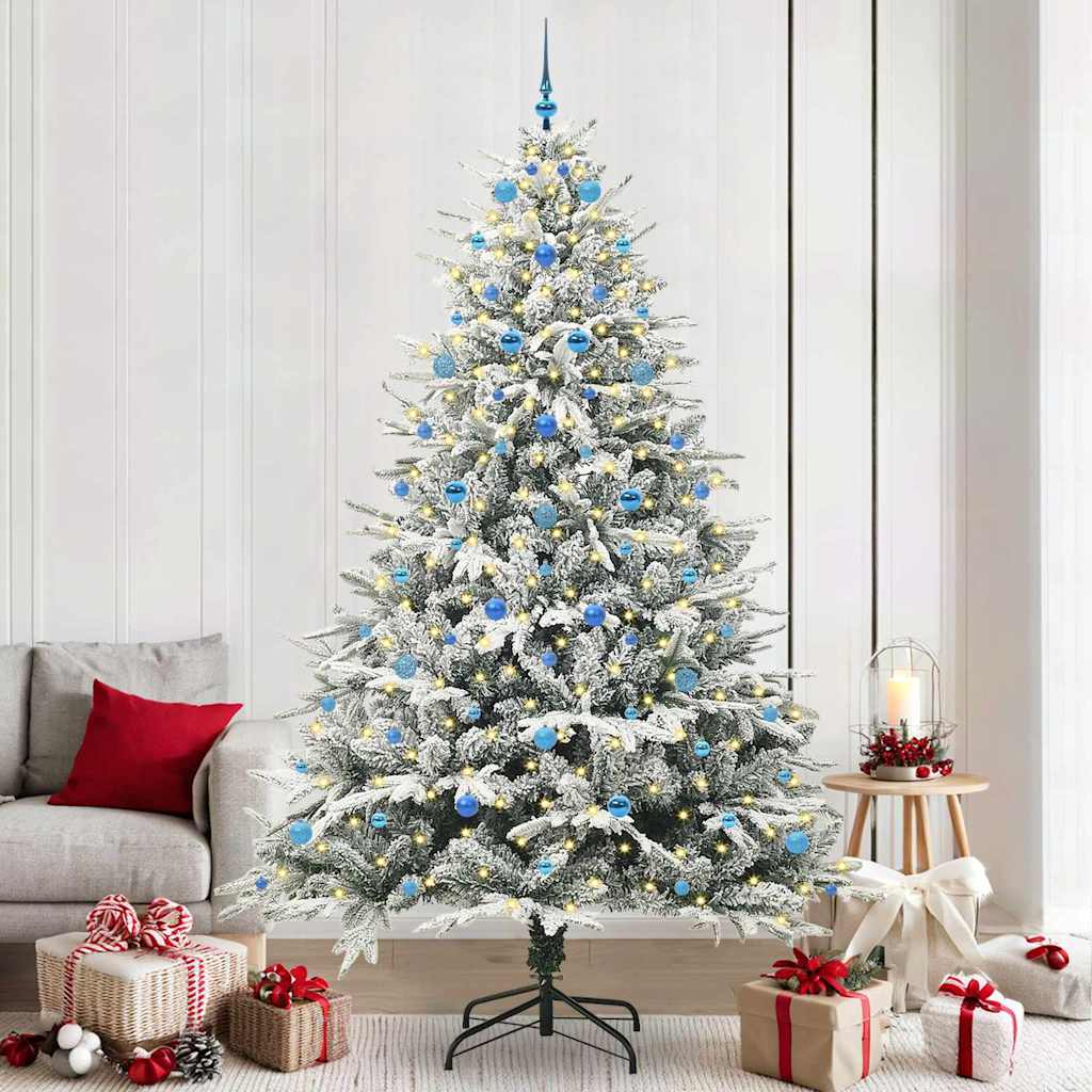 vidaXL Artificial Pre-lit Christmas Tree with Ball Set Green 240 cm