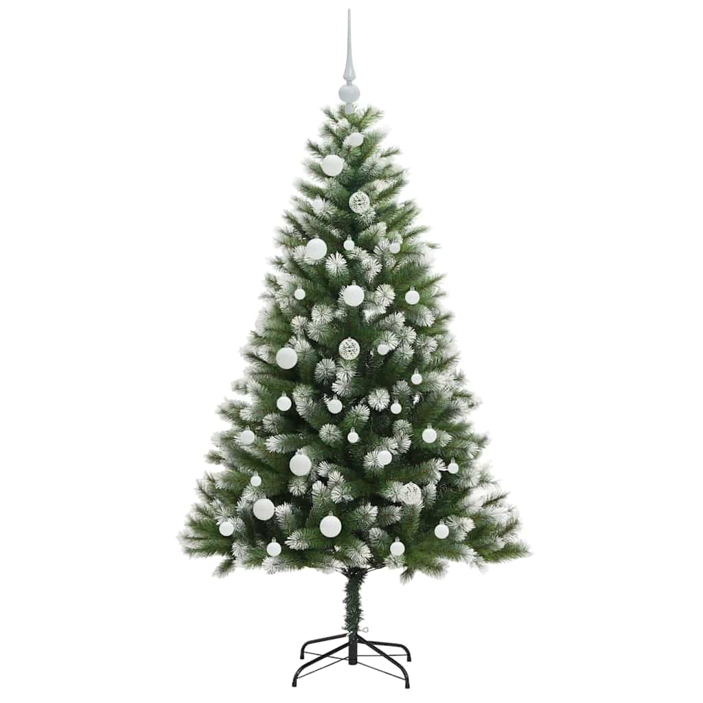 vidaXL Artificial Hinged Christmas Tree with Flocked Snow 150 cm