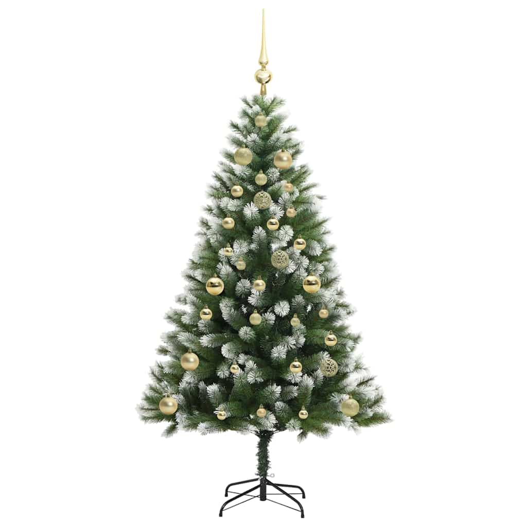 vidaXL Artificial Hinged Christmas Tree with Flocked Snow 150 cm