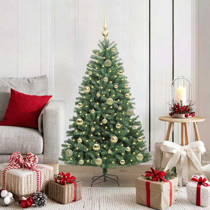vidaXL Artificial Hinged Christmas Tree Green 120 cm PVC and Metal