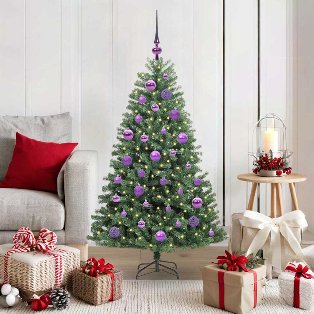vidaXL Artificial Hinged Christmas Tree Green 120 cm PVC and Metal