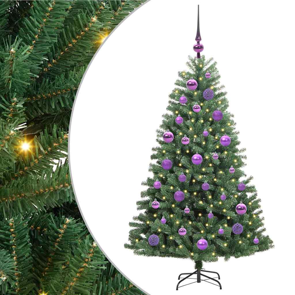 vidaXL Artificial Hinged Christmas Tree Green 120 cm PVC and Metal