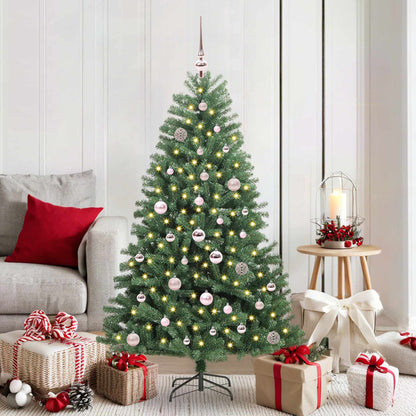 vidaXL Artificial Hinged Christmas Tree Green 150 cm PVC and Metal