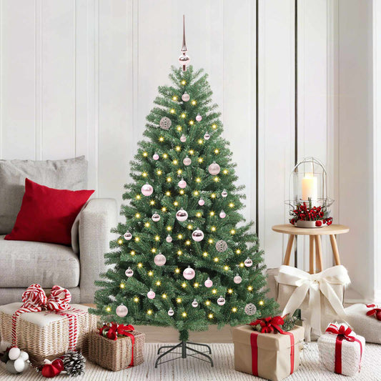 vidaXL Artificial Hinged Christmas Tree Green 150 cm PVC and Metal