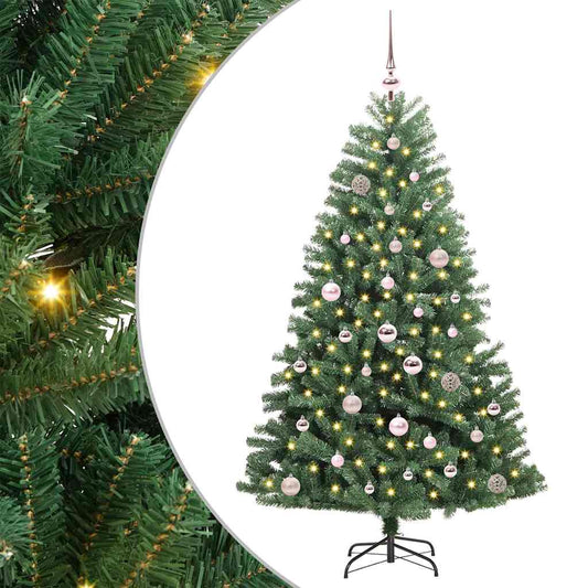 vidaXL Artificial Hinged Christmas Tree Green 150 cm PVC and Metal