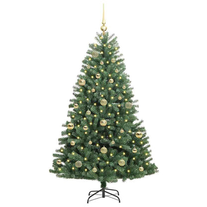 vidaXL Artificial Hinged Christmas Tree Green 150 cm PVC and Metal