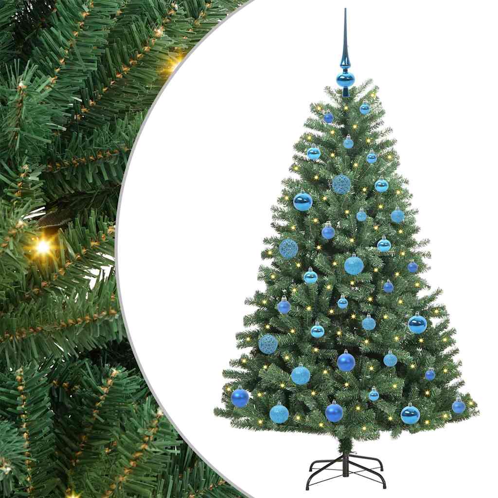 vidaXL Artificial Hinged Christmas Tree Green 150 cm PVC and Metal