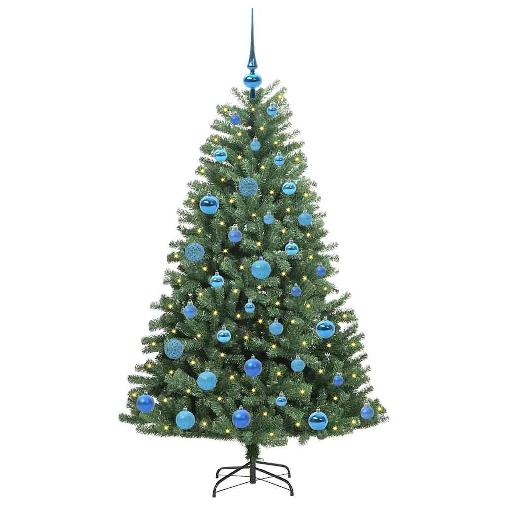 vidaXL Artificial Hinged Christmas Tree Green 150 cm PVC and Metal
