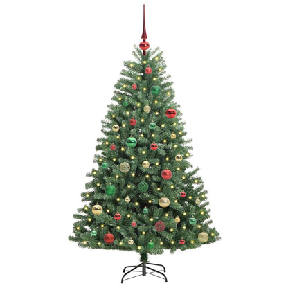 vidaXL Artificial Hinged Christmas Tree Green 150 cm PVC and Metal