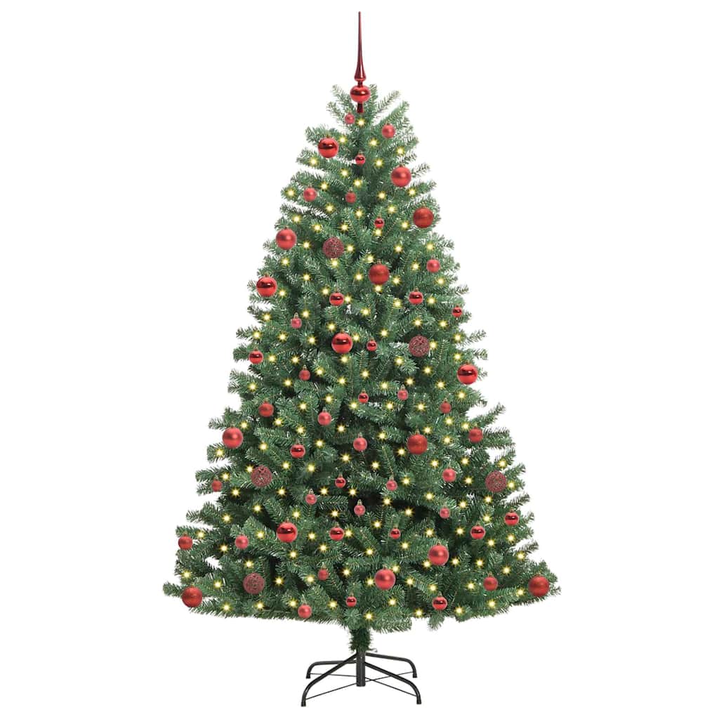 vidaXL Artificial Hinged Christmas Tree Green 180 cm PVC and Metal