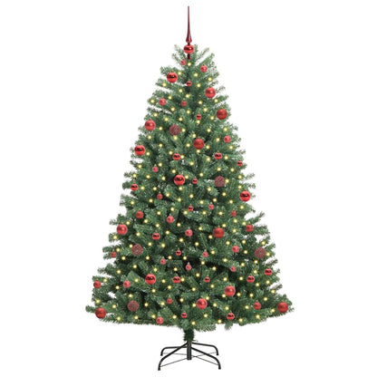 vidaXL Artificial Hinged Christmas Tree Green 180 cm PVC and Metal