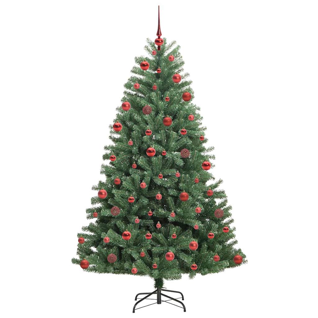 vidaXL Artificial Hinged Christmas Tree Green 180 cm PVC and Metal