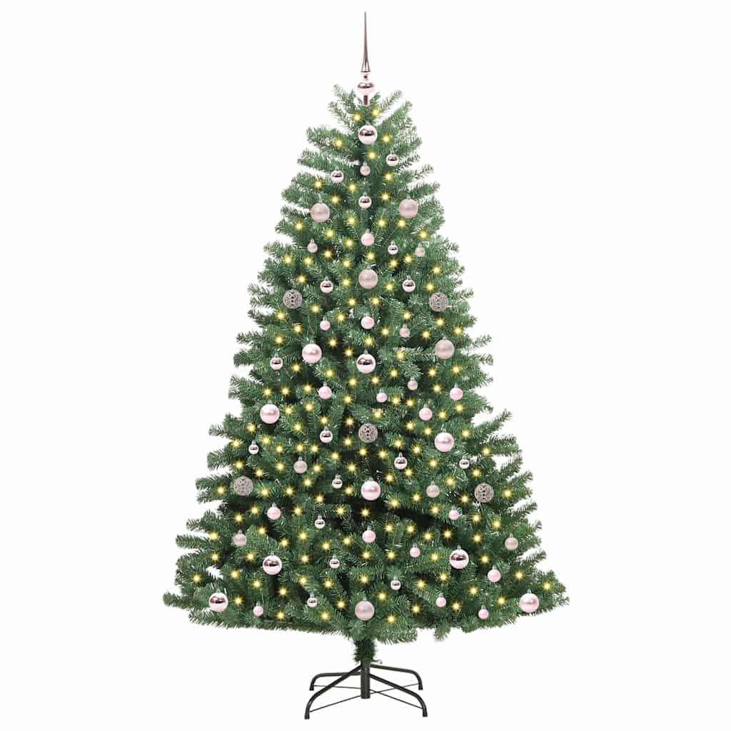 vidaXL Artificial Hinged Christmas Tree Green 180 cm PVC and Metal