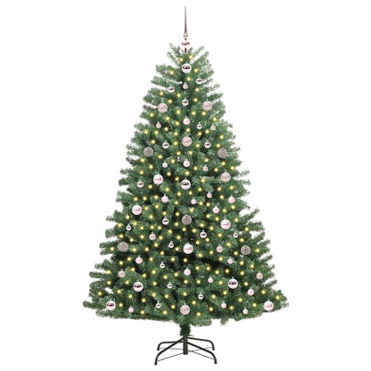 vidaXL Artificial Hinged Christmas Tree Green 180 cm PVC and Metal