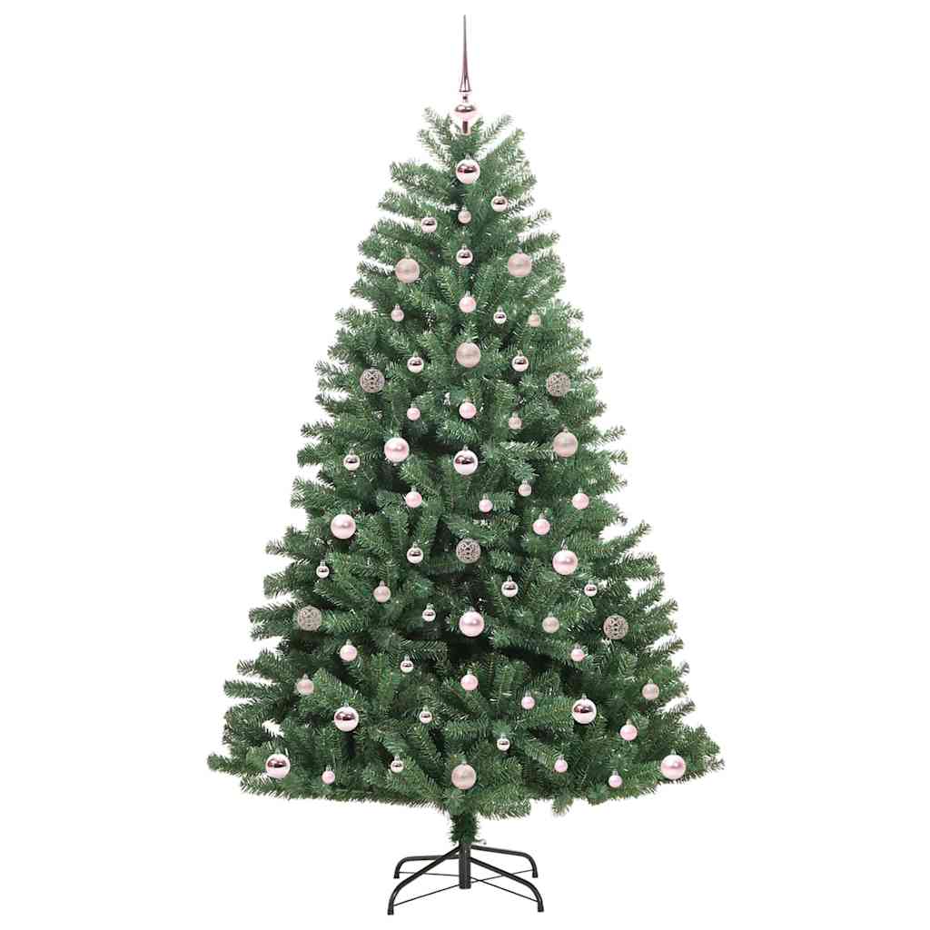 vidaXL Artificial Hinged Christmas Tree Green 180 cm PVC and Metal
