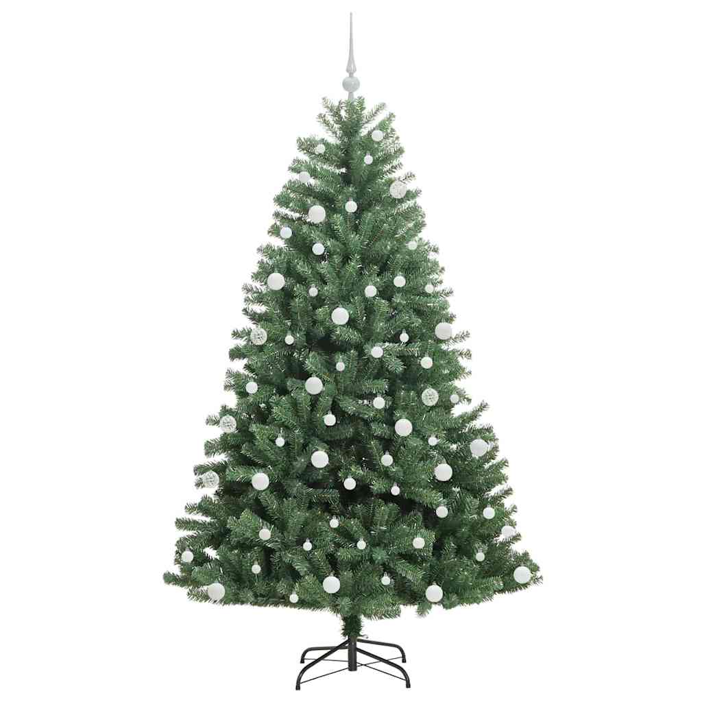 vidaXL Artificial Hinged Christmas Tree Green 180 cm PVC and Metal