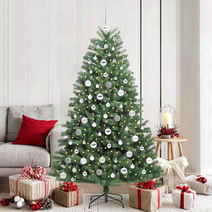 vidaXL Artificial Hinged Christmas Tree Green 180 cm PVC and Metal