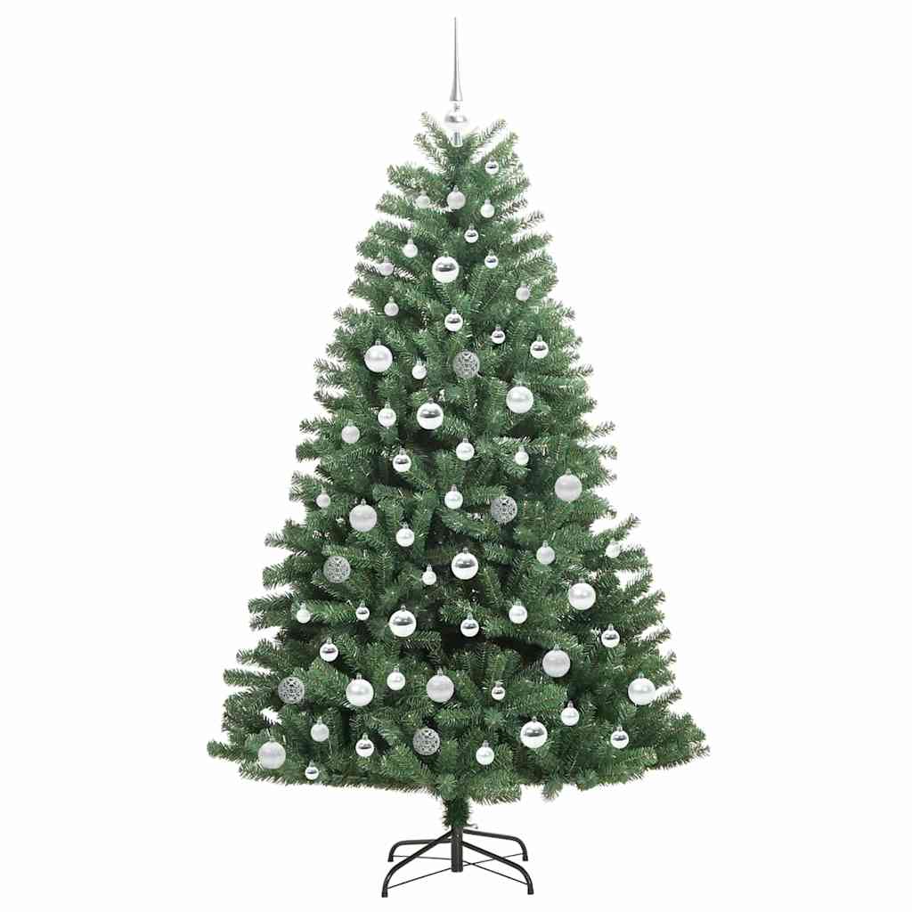vidaXL Artificial Hinged Christmas Tree Green 180 cm PVC and Metal