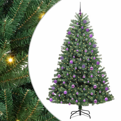 vidaXL Artificial Hinged Christmas Tree Green 180 cm PVC and Metal