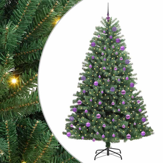 vidaXL Artificial Hinged Christmas Tree Green 180 cm PVC and Metal