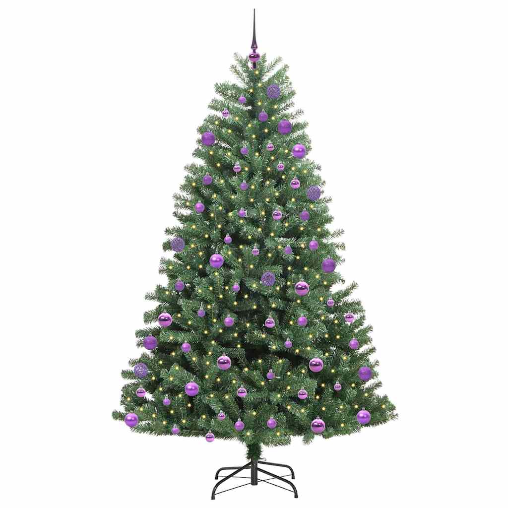vidaXL Artificial Hinged Christmas Tree Green 180 cm PVC and Metal