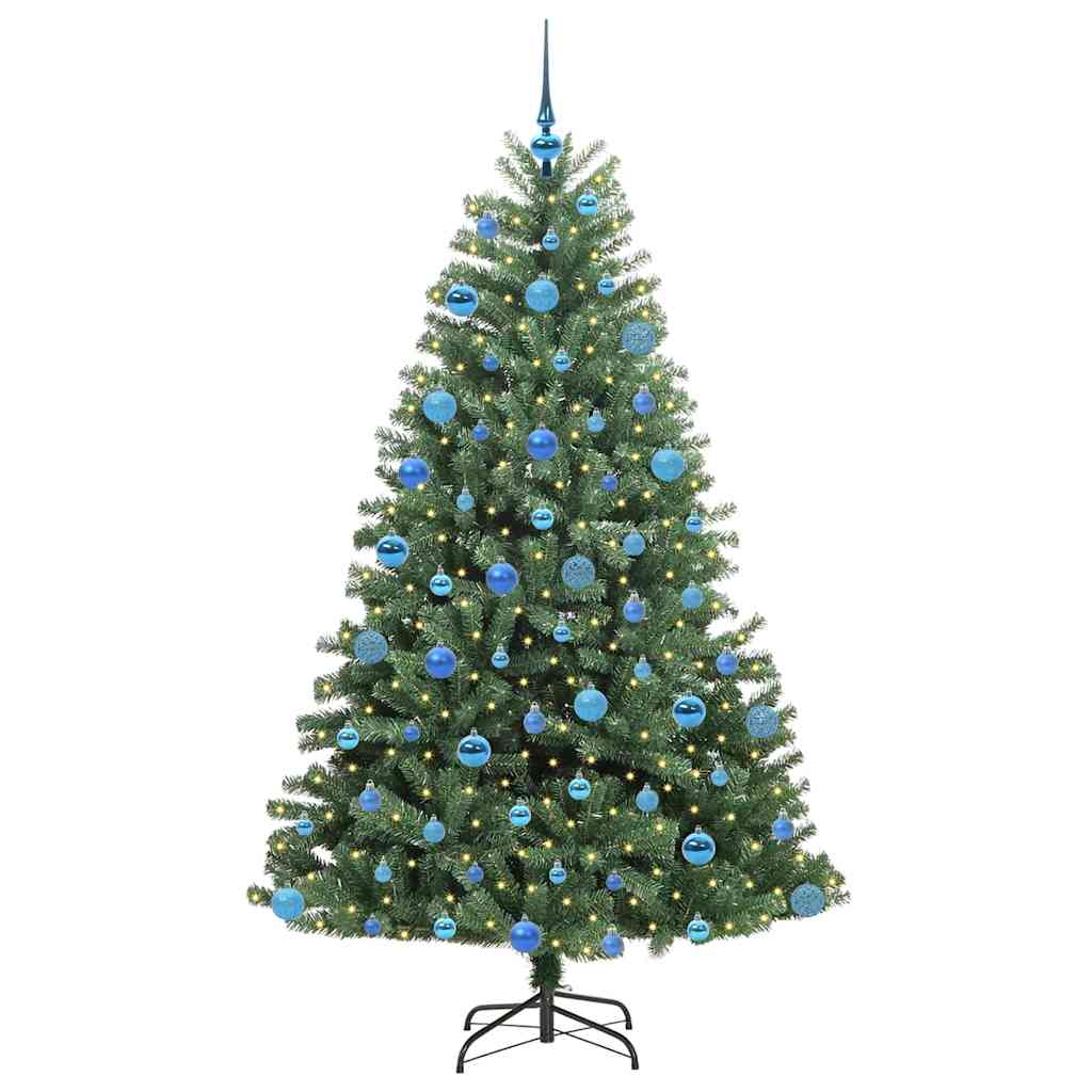 vidaXL Artificial Hinged Christmas Tree Green 180 cm PVC and Metal