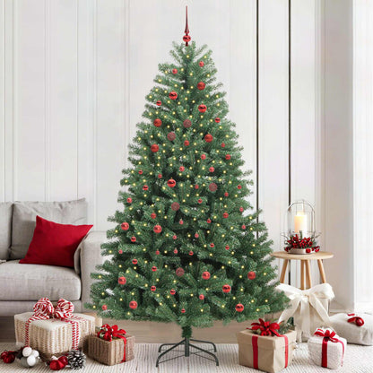 vidaXL Artificial Hinged Christmas Tree Green 210 cm PVC and Metal