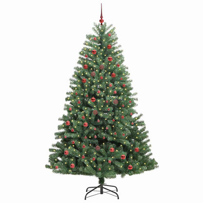 vidaXL Artificial Hinged Christmas Tree Green 210 cm PVC and Metal