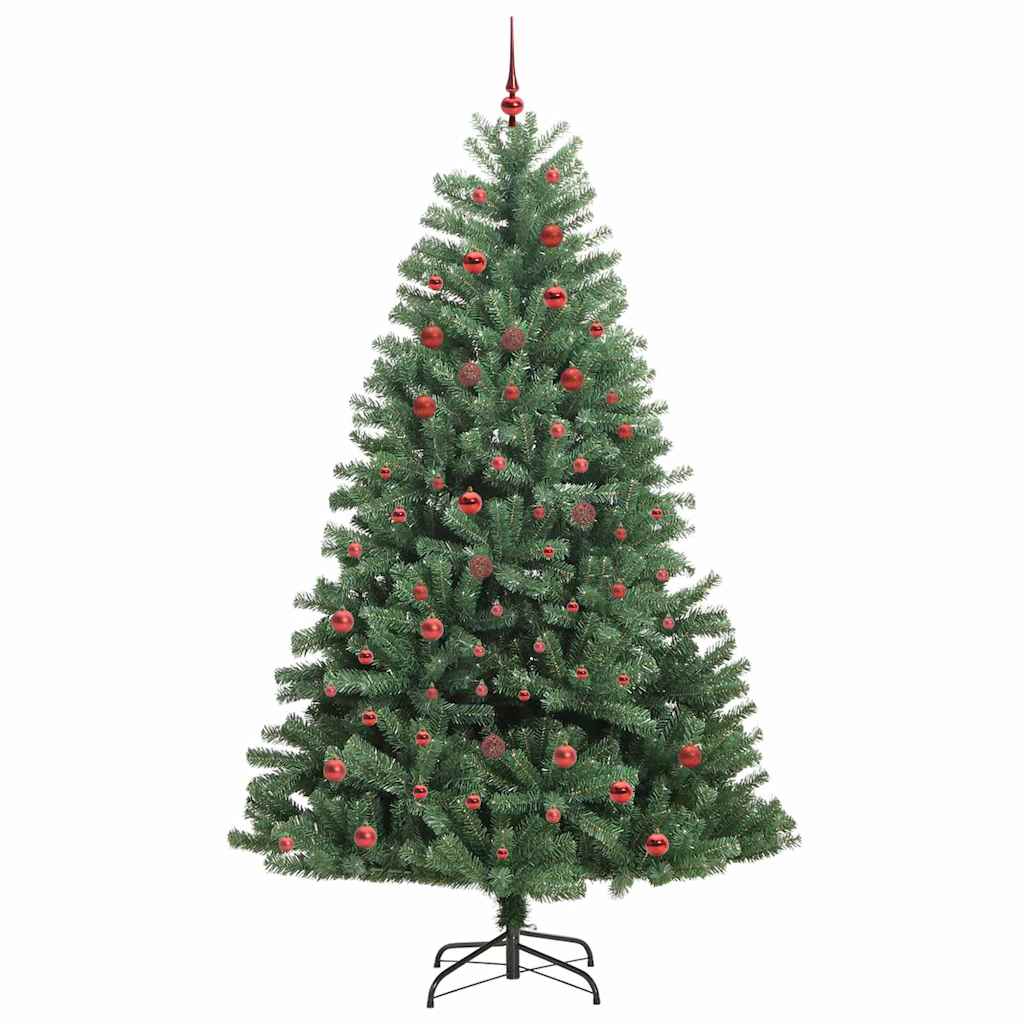 vidaXL Artificial Hinged Christmas Tree Green 210 cm PVC and Metal