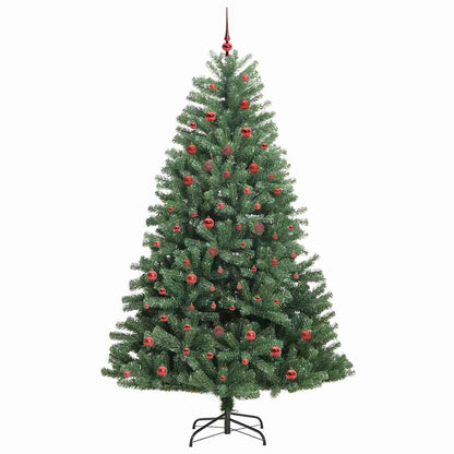vidaXL Artificial Hinged Christmas Tree Green 210 cm PVC and Metal