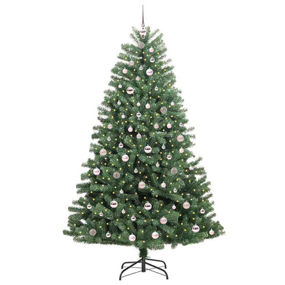 vidaXL Artificial Hinged Christmas Tree Green 210 cm PVC and Metal